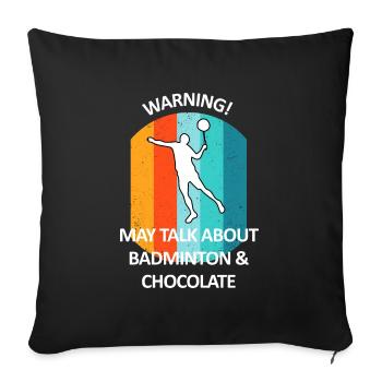 Badminton Badminton Badminton Player Chocolat - Housse de coussin décorative 45 x 45 cm - noir - Devant
