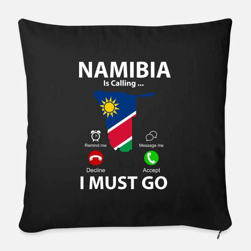 Namibia - Sofakissenbezug 45 x 45 cm - Schwarz