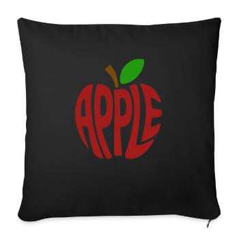 Apple - Cool Fruit Logo - Sofa pillowcase 17,3'' x 17,3'' (45 x 45 cm) - black - Front