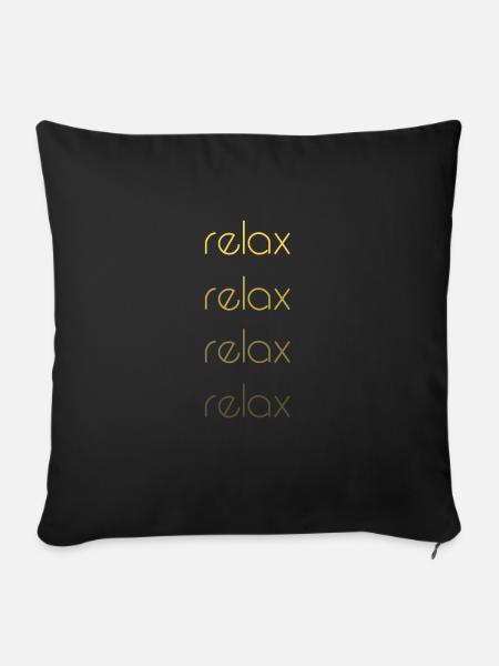 relax namaste Relax Yoga - Sofakissenbezug 45 x 45 cm - Schwarz