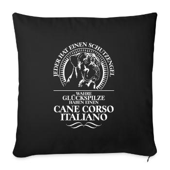 CANE CORSO ITALIANO Schutzengel Spruch Wilsigns - Sofakissenbezug 45 x 45 cm - Schwarz - Vorne