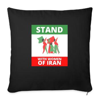 T-shirt femmes IRAN - Stand with women of Iran - Housse de coussin décorative 45 x 45 cm - noir - Devant