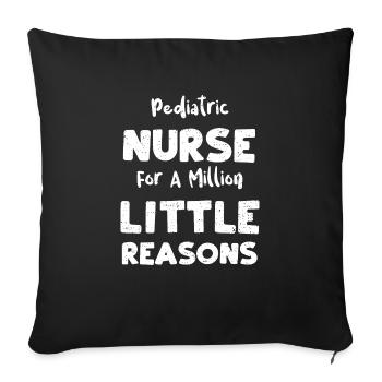 Infirmière pédiatrique pour un million de li... - Housse de coussin décorative 45 x 45 cm - noir - Devant