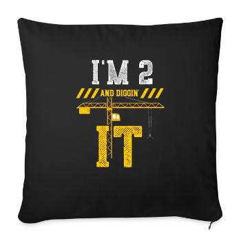 J’ai 2 ans et je le creuse - Housse de coussin décorative 45 x 45 cm - noir - Devant