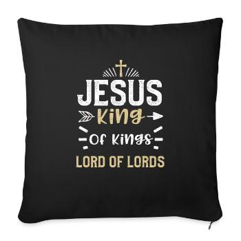 Jésus Roi Des Rois Seigneur Des Seigneurs - Housse de coussin décorative 45 x 45 cm - noir - Devant