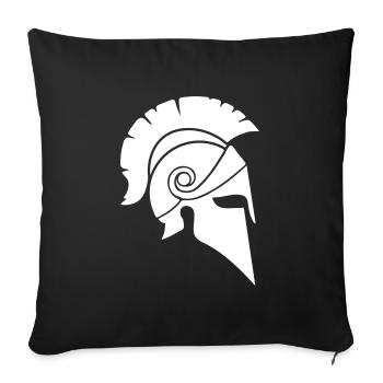 spartaner helm symbol - Sofakissenbezug 45 x 45 cm - Schwarz - Vorne