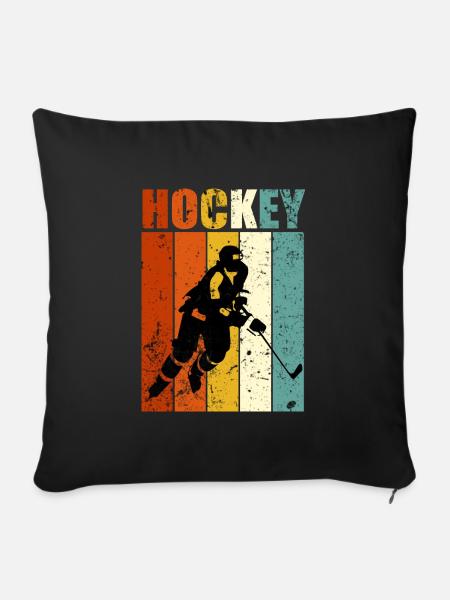 Hockey Eishockey - Sofakissenbezug 45 x 45 cm - Schwarz