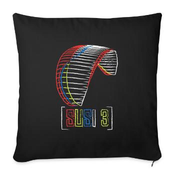 Susi 3Airdesign Paraglider - Sofakissenbezug 45 x 45 cm - Schwarz - Vorne