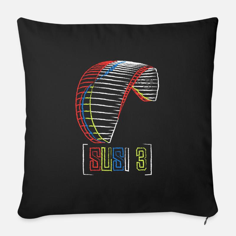 Susi 3Airdesign Paraglider - Sofakissenbezug 45 x 45 cm - Schwarz