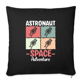 Space Shuttle Spacesuit Star Rocket - Sofa pillowcase 17,3'' x 17,3'' (45 x 45 cm) - black - Front