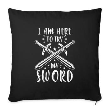 Schwert Samurai Geek Duell - Sofakissenbezug 45 x 45 cm - Schwarz - Vorne