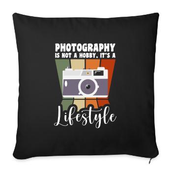 Fotograf Fotografieren Digitalkamera - Sofakissenbezug 45 x 45 cm - Schwarz - Vorne