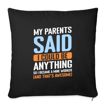 Trésors souterrains des mineurs - Housse de coussin décorative 45 x 45 cm - noir - Devant
