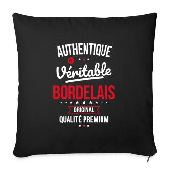 Authentique et véritable Bordelais - Original - Housse de coussin décorative 45 x 45 cm - noir - Devant