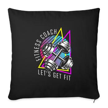 Fitness Gym - Sofa pillowcase 17,3'' x 17,3'' (45 x 45 cm) - black - Front