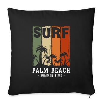 Holiday Sun Palm Breeze - Sofa pillowcase 17,3'' x 17,3'' (45 x 45 cm) - black - Front