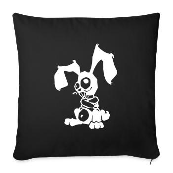 Creasy Rabbit - Housse de coussin décorative 45 x 45 cm - noir - Devant
