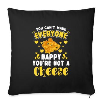 Gourmand amateur de fromage - Housse de coussin décorative 45 x 45 cm - noir - Devant