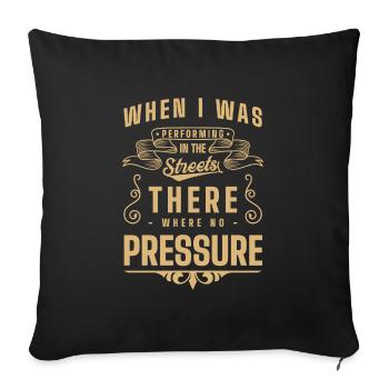 Musicien de rue Art Town Musicien Artiste - Housse de coussin décorative 45 x 45 cm - noir - Devant