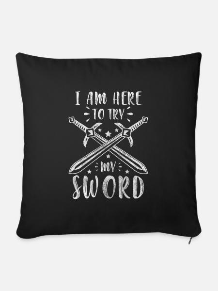 Schwert Krieger Samurai Schwerter - Sofakissenbezug 45 x 45 cm - Schwarz