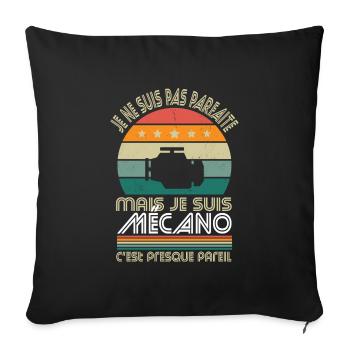 Je ne suis pas parfaite mais je suis mécano - Housse de coussin décorative 45 x 45 cm - noir - Devant