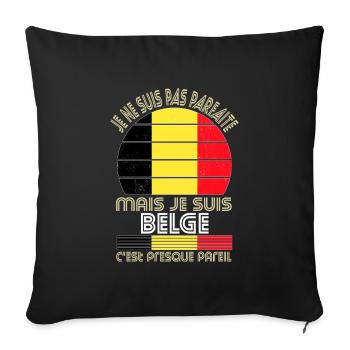 Je ne suis pas parfaite mais je suis Belge - Housse de coussin décorative 45 x 45 cm - noir - Devant