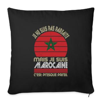 Je ne suis pas parfaite mais je suis Marocaine - Housse de coussin décorative 45 x 45 cm - noir - Devant