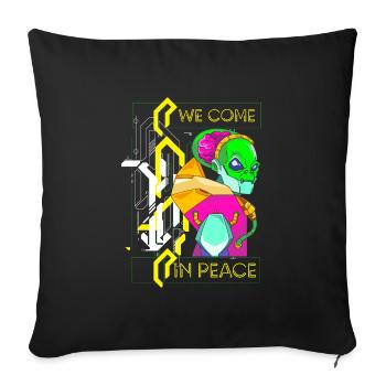 Future Retro Synthwave Scifi - Sofa pillowcase 17,3'' x 17,3'' (45 x 45 cm) - black - Front