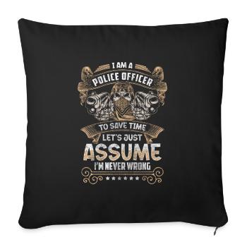 Menottes en uniforme de police - Housse de coussin décorative 45 x 45 cm - noir - Devant