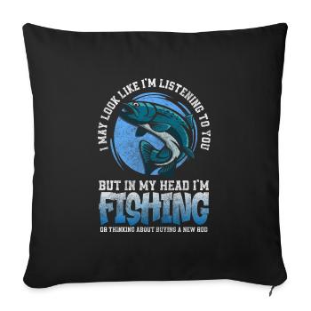 Angel Petri Heil Hameçon Carpe - Housse de coussin décorative 45 x 45 cm - noir - Devant