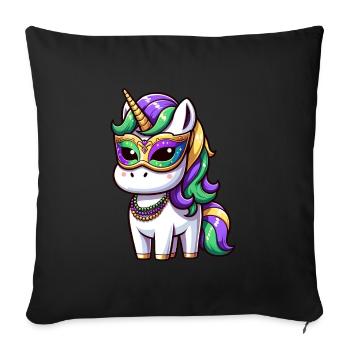 Mardi Gras Masque Carnaval Carnaval - Housse de coussin décorative 45 x 45 cm - noir - Devant