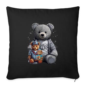 3 ours en peluche - Housse de coussin décorative 45 x 45 cm - noir - Devant