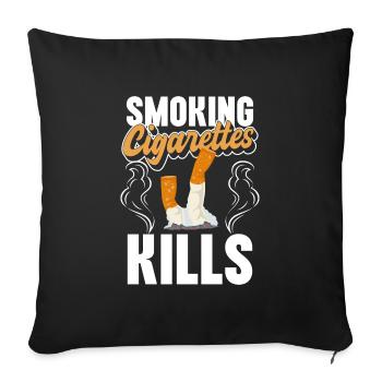 Rauchen Gentleman Rauchverbot Gesundheit - Sofakissenbezug 45 x 45 cm - Schwarz - Vorne