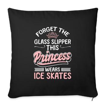 Patinage sur glace Sports de glace Patinoire - Housse de coussin décorative 45 x 45 cm - noir - Devant