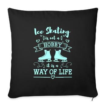 Eisläufer Eis Winter - Sofa pillowcase 17,3'' x 17,3'' (45 x 45 cm) - black - Front