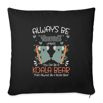 Koala Bear Marsupial Tree - Sofa pillowcase 17,3'' x 17,3'' (45 x 45 cm) - black - Front
