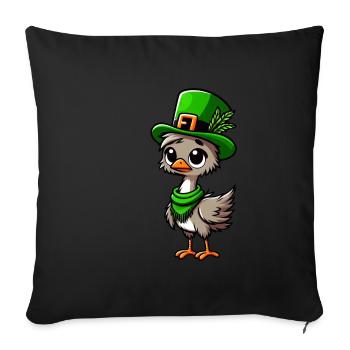St. Patrick's Emu & Maine Coon - Sofa pillowcase 17,3'' x 17,3'' (45 x 45 cm) - black - Front