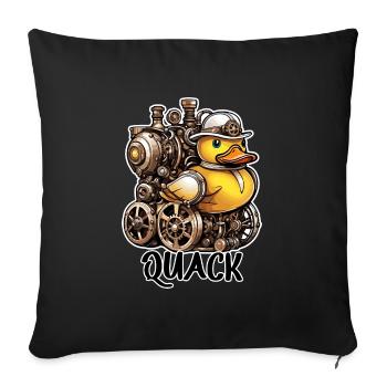 Gummiente / Badeente / Wasser / Badewanne - Sofakissenbezug 45 x 45 cm - Schwarz - Vorne