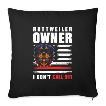 Attack dog - Sofa pillowcase 17,3'' x 17,3'' (45 x 45 cm) - black - Front