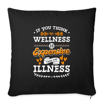 Relaxation Relax Fitness Yoga - Sofa pillowcase 17,3'' x 17,3'' (45 x 45 cm) - black - Front