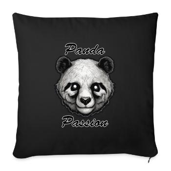 Panda / Animal / Zoo / Bamboo / Wild / Childlike - Sofa pillowcase 17,3'' x 17,3'' (45 x 45 cm) - black - Front