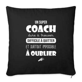 Super coach cadeau coach entrianeur équipe sport - Housse de coussin décorative 45 x 45 cm - noir - Devant