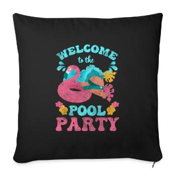 Pool Celebrations Recreation Alcohol - Sofa pillowcase 17,3'' x 17,3'' (45 x 45 cm) - black - Front