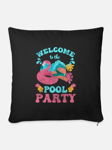 Pool Feiern Erholung Alkohol - Sofakissenbezug 45 x 45 cm - Schwarz