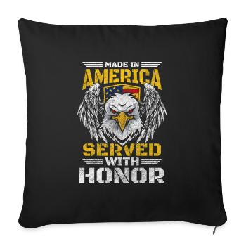 Soldat America Stars and Stripes - Housse de coussin décorative 45 x 45 cm - noir - Devant