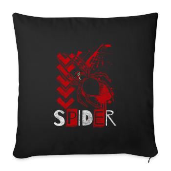 Spiders Arachnid Prey Terrarium - Sofa pillowcase 17,3'' x 17,3'' (45 x 45 cm) - black - Front