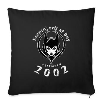 22. Geburtstag Tenir le mal à distance depuis 12/2002 - Housse de coussin décorative 45 x 45 cm - noir - Devant