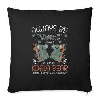 Koala Bear Forest Fluffy Animal - Sofa pillowcase 17,3'' x 17,3'' (45 x 45 cm) - black - Front