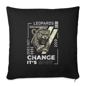 Chasseur de léopards rapide - Housse de coussin décorative 45 x 45 cm - noir - Devant