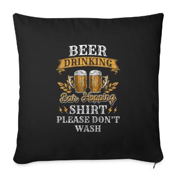Fête, Boisson, Vin, Boissons - Housse de coussin décorative 45 x 45 cm - noir - Devant